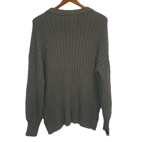 Aerie Women’s Green Ribbed Super Soft Oversized Pullover Sweater Sz S NEW - Picture 4 of 9